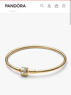 Sparkling Barrel Clasp Bangle 14k gold plating
